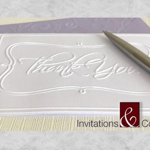 thank you cards, 4x5, folded, shimmer, pear, cardstock