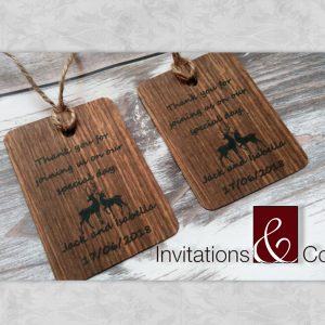 gift tags, 2.5x3, engraved on wood, wood
