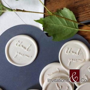 gift tags, grey, white wax seal