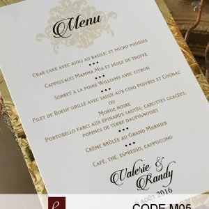 menu cards, food, script, floral, gold