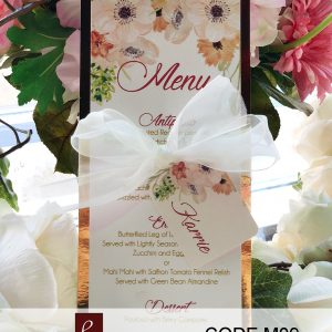 menu cards, food, floral, vertical, tag,