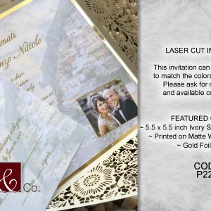 Classic invitations, cards, 5x5, ivory shimmer, matte white, gold foil
