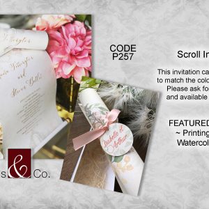 Classic invitations, cards, scroll, ivory, watercolour paper