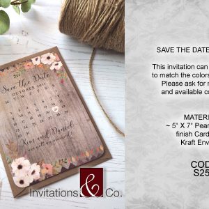 Save the date, cards, pearl, shimmer, kraft, flowers, wood