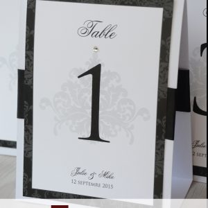 table numbers, black, rectangle, 5x7, floral