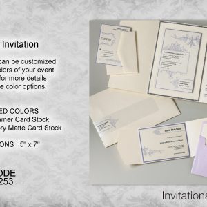 Pocketfold invitation, ivory shimmer, ivory matte, foil, folded
